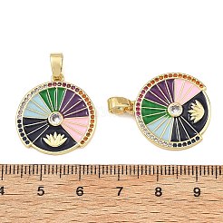 Brass Micro Pave Colorful Cubic Zirconia Pendants&nbsp;CU-T001-02G