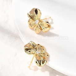 Bowknot Brass Micro Pave Cubic Zirconia Stud Earrings&nbsp;EJEW-B148-07B-G