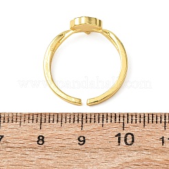 Brass Micro Pave Cubic Zirconia Cuff Rings for Women&nbsp;RJEW-K309-39A-G