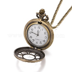 Retro Alloy Openable Quartz Pocket Watch Pendant Necklace&nbsp;WACH-M126-M01