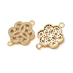 Brass Micro Pave Clear Cubic Zirconia Connector Charms&nbsp;CU-CBA4579-19G