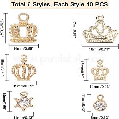 60Pcs 6 Styles Alloy Pendants&nbsp;PALLOY-PH0001-76G