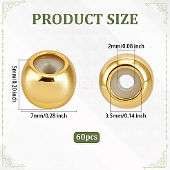 60Pcs Brass Beads&nbsp;KK-PH0012-58G-01