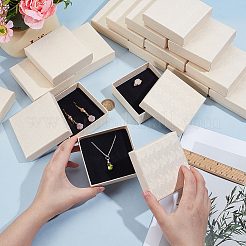 Cardboard Paper Earrings and Rings Storage Boxes&nbsp;CBOX-WH0015-001B