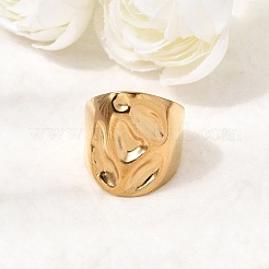 304 Stainless Steel Cuff Open Rings for Women&nbsp;RJEW-T034-04G