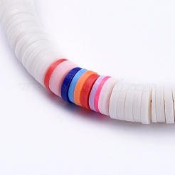 Handmade Polymer Clay Heishi Beaded Choker Necklaces&nbsp;NJEW-JN02722-03
