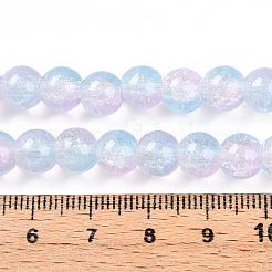 Transparent Crackle Glass Bead Strands&nbsp;GLAA-T025-8mm-02B
