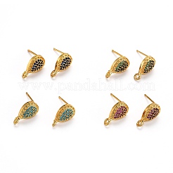 Brass Stud Earring Findings&nbsp;KK-G398-07D-G