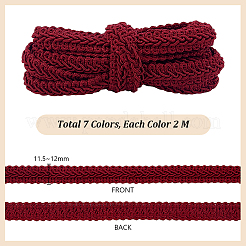 14M 7 Style Polyester Centipede Braided Lace Ribbon&nbsp;OCOR-PH0005-46