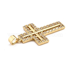 Brass Micro Pave Clear Cubic Zirconia Pendants&nbsp;ZIRC-J025-33G