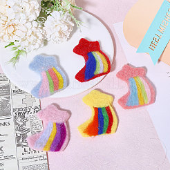 5Pcs 5 Colors Handmade Felt Needle Felting Rainbow Star Ornaments&nbsp;DIY-CA0006-54