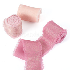 3 Rolls 3 Colors Polyester Frayed Fringe Ribbon&nbsp;OCOR-TA0003-80