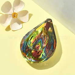 Electroplated K9 Glass Big Pendants&nbsp;EGLA-YW0003-01