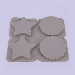 Star and Flat Round Silicone Pendant Molds&nbsp;DIY-WH0171-36