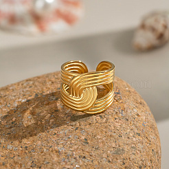 Adjustable 304 Stainless Steel Open Cuff Rings for Women&nbsp;NR2128