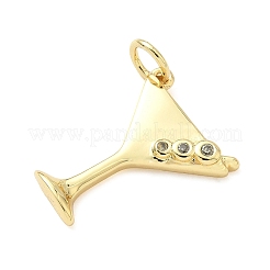 Brass Micro Pave Cubic Zirconia Pendants&nbsp;KK-Z120-57A-G