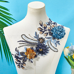 Polyester Embroidery Lace Cloth Patches&nbsp;AJEW-WH20070-079B
