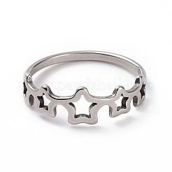 Non-Tarnish 201 Stainless Steel Star Wrap Finger Ring for Women&nbsp;RJEW-J051-24P
