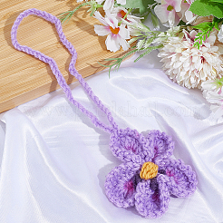 Handmade Polyester Flower Pendant Decorations&nbsp;HJEW-WH20020-011A