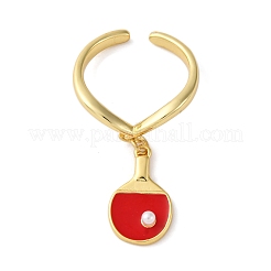 Brass Enamel Open Cuff Rings for Women&nbsp;RJEW-U057-27G
