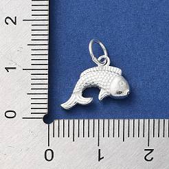925 Sterling Silver Fish Charms with Jump Rings&nbsp;STER-E071-01S-05