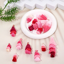 14Pcs 7 Colors Polyester Tassel Pendants&nbsp;FIND-TA0009-44
