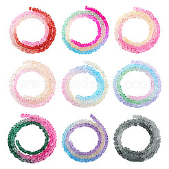 9 Strands 9 Colors Transparent Baking Paint Glass Bead Strands&nbsp;GLAA-TA0001-43