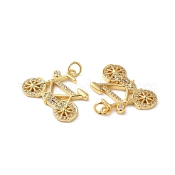 Rack Plating Brass Pave Cubic Zirconia Pendants&nbsp;KK-O142-21G