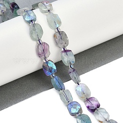 Electroplated Natural Colorful Fluorite Beads Strands&nbsp;G-G182-C04-01