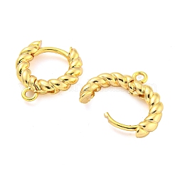 Brass Hoop Earring Findings with Latch Back Closure&nbsp;KK-M286-20G