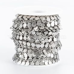 Tarnish Resistant Handmade 304 Stainless Steel Wafer Charms Chains&nbsp;CHS-M004-12P