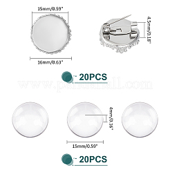 DIY Blank Dome 304 Stainless Steel Making Kit&nbsp;DIY-UN0056-13