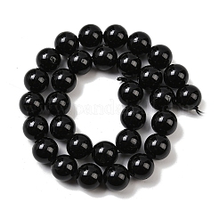 Natural Black Tourmaline Beads Strands&nbsp;G-E444-27-12mm
