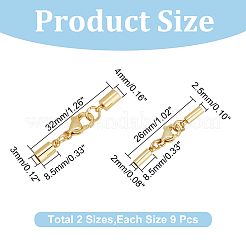 18 Sets 2 Styles 304 Stainless Steel Lobster Claw Clasps&nbsp;STAS-UN0044-86