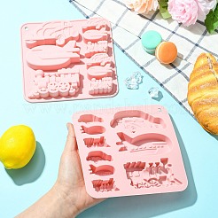 2PCS Transportation Theme Pink Silicone Molds for DIY Craft Cake Cookies Making&nbsp;ST-CJ0007-54