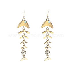 Ocean Alloy & Synthetic Turquoise Dangle Earrings&nbsp;WGCA288-01