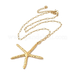304 Stainless Steel Starfish Pendant Necklaces for Women&nbsp;NJEW-C107-01G