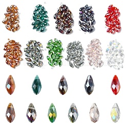 220Pcs 11 Colors Electroplate Glass Faceted Teardrop Beads Strands&nbsp;EGLA-YW0001-76