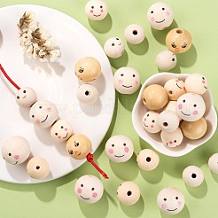 80Pcs 4 Style Natural Wood European Beads&nbsp;WOOD-LS0001-37