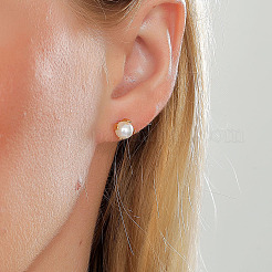 Elegant 201 Stainless Steel Imitation Pearl Stud Earrings for Women&nbsp;FV8306