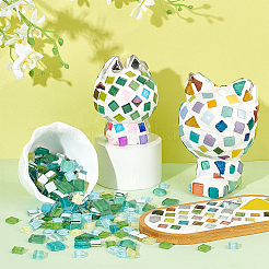 Green Series Glass Mosaic Cabochons&nbsp;GLAA-WH0032-10A