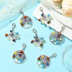 10Pcs 2 Styles Tibetan Style Alloy Pendant Decorations&nbsp;HJEW-CJ0001-17