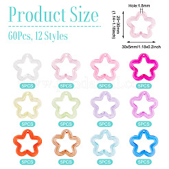60Pcs 12 Styles Transparent Acrlyic Pendants&nbsp;MACR-TA0002-48