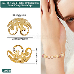 160Pcs 304 Stainless Steel Fancy Bead Caps&nbsp;STAS-BBC0006-80