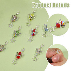 48Pcs 6 Colors Transparent Electroplate Glass Pendant Decorations&nbsp;HJEW-CA00071