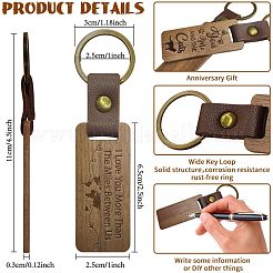 Walnut Wood Keychain&nbsp;KEYC-WH0044-004
