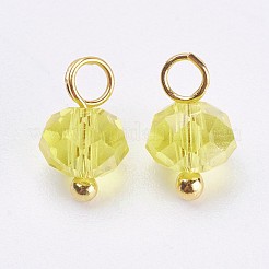 Electroplated Glass Charms&nbsp;X-GLAA-P038-05G