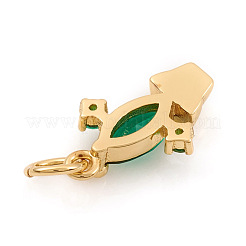 Brass Micro Pave Cubic Zirconia Charms&nbsp;ZIRC-G169-08G