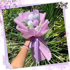 9Pcs 3 Colors Polyester with Iron Wire Artificial Tulip Flower&nbsp;AJEW-SC0031-42B