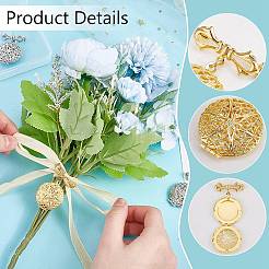 4Pcs 2 Colors Brass Flat Round Locket Pendant Brooch for wedding Photo&nbsp;JEWB-WR00002